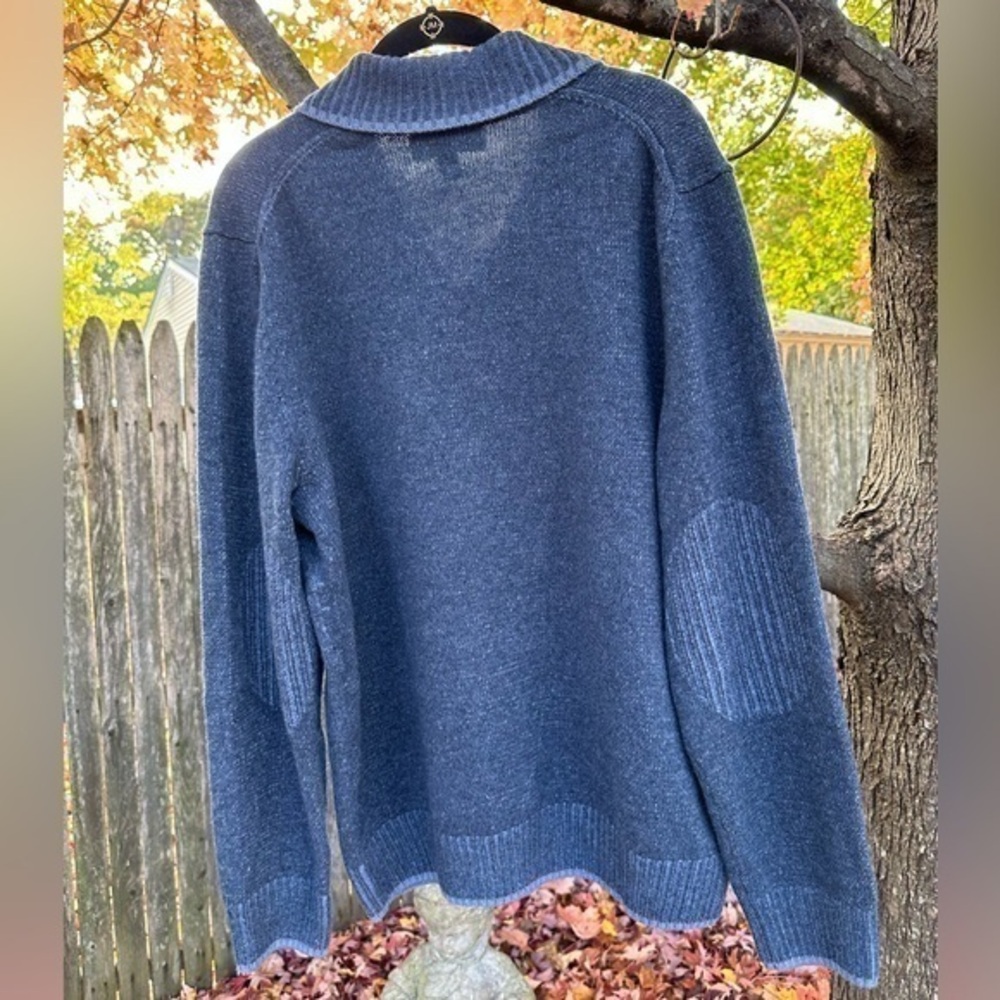 Joseph Abboud Men’s Heritage Shawl Collar Wool Sweater (Blue) (NWOT) - Picture 4 of 9